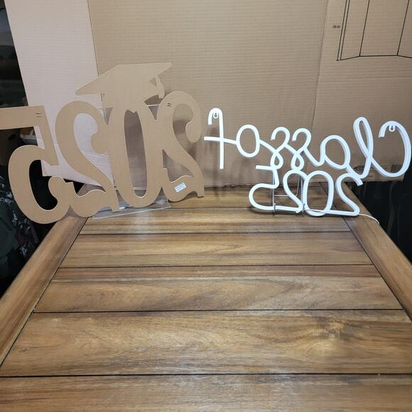 "Class of 2025" Light & "2025" Thin Wooden Cutout from Hobby Lobby - Picture 2 of 5